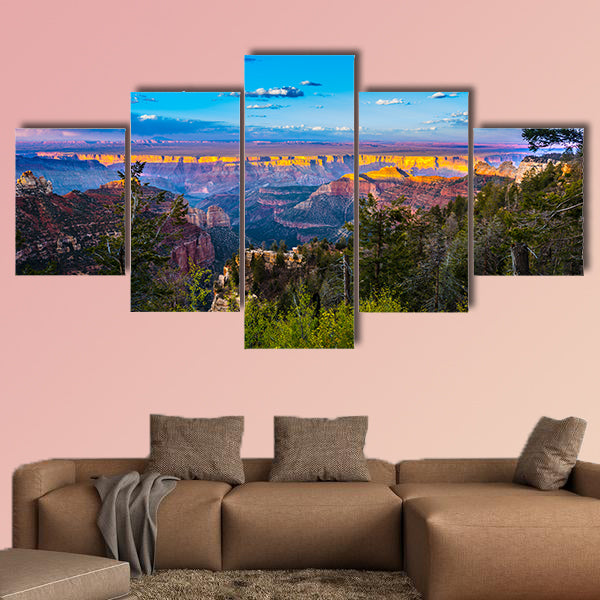 Grand Canyon North Rim Beautiful Sunset Sky multi panel canvas wall art