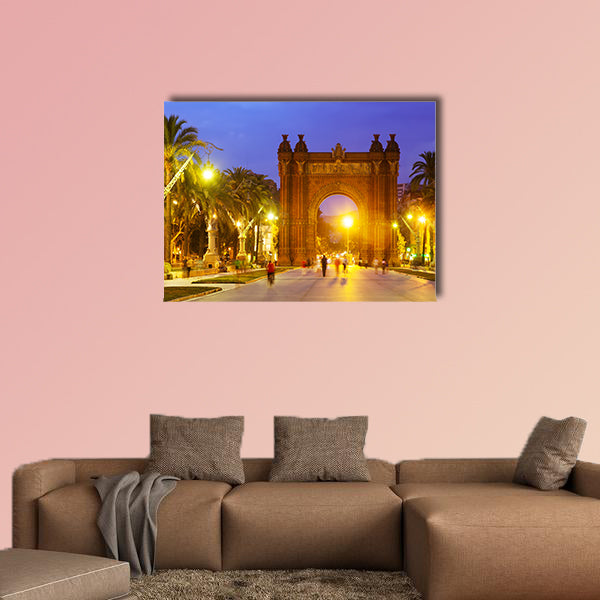 Arco de Triunfo in evening. Catalonia, Spain Multi panel canvas wall art