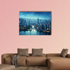 Skyline of Shanghai at sunset, China multi panel canvas wall art