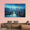 Skyline of Shanghai at sunset, China multi panel canvas wall art