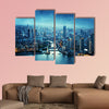 Skyline of Shanghai at sunset, China multi panel canvas wall art