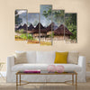 A traditional mountain village in Papua, Indonesia Multi panel canvas wall art