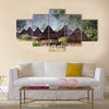 A traditional mountain village in Papua, Indonesia Multi panel canvas wall art