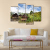 A traditional mountain village in Papua, Indonesia Multi panel canvas wall art