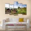 A traditional mountain village in Papua, Indonesia Multi panel canvas wall art