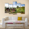 A traditional mountain village in Papua, Indonesia Multi panel canvas wall art