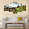 A traditional mountain village in Papua, Indonesia Multi panel canvas wall art