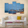 Evening view to the beach in gammarth Tunisia Multi panel canvas wall art