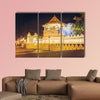 Night view of the Temple of the Buddha Tooth with lights, Kandy, Sri Lanka, Asia multi panel canvas wall art