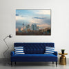 Skyline of Tehran with Milad Tower among high rise buildings Multi Panel Canvas Wall Art