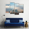 Skyline of Tehran with Milad Tower among high rise buildings Multi Panel Canvas Wall Art