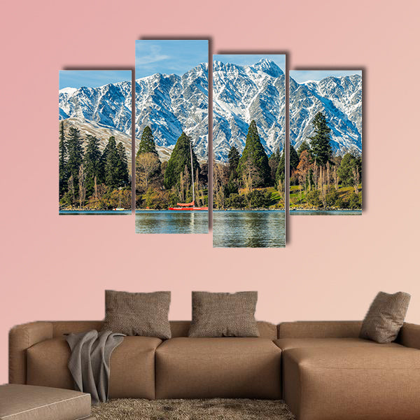 Panoramic view of Queenstown New Zealand multi panel canvas wall art