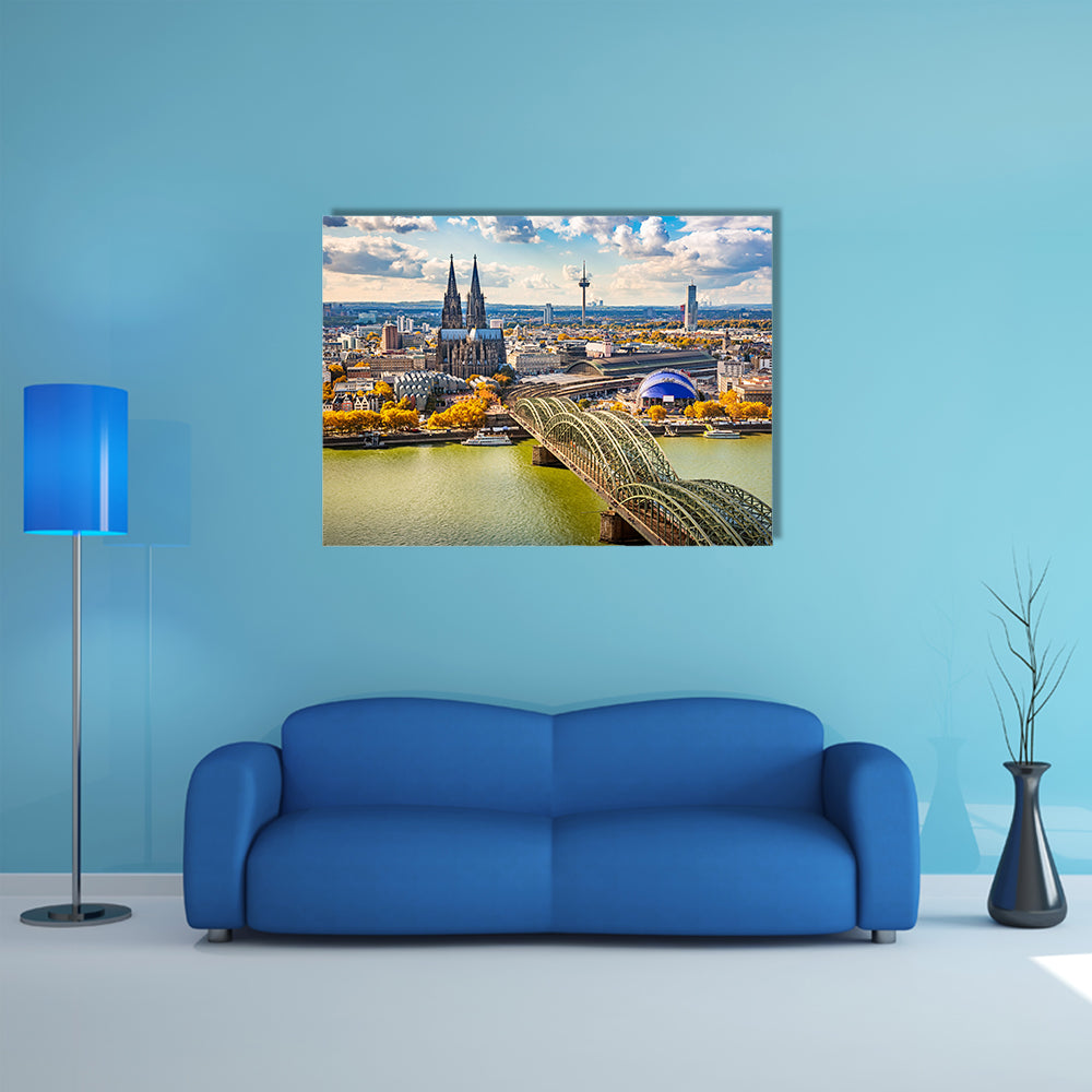 Beautiful View Of Cologne Multi Panel Canvas Wall Art