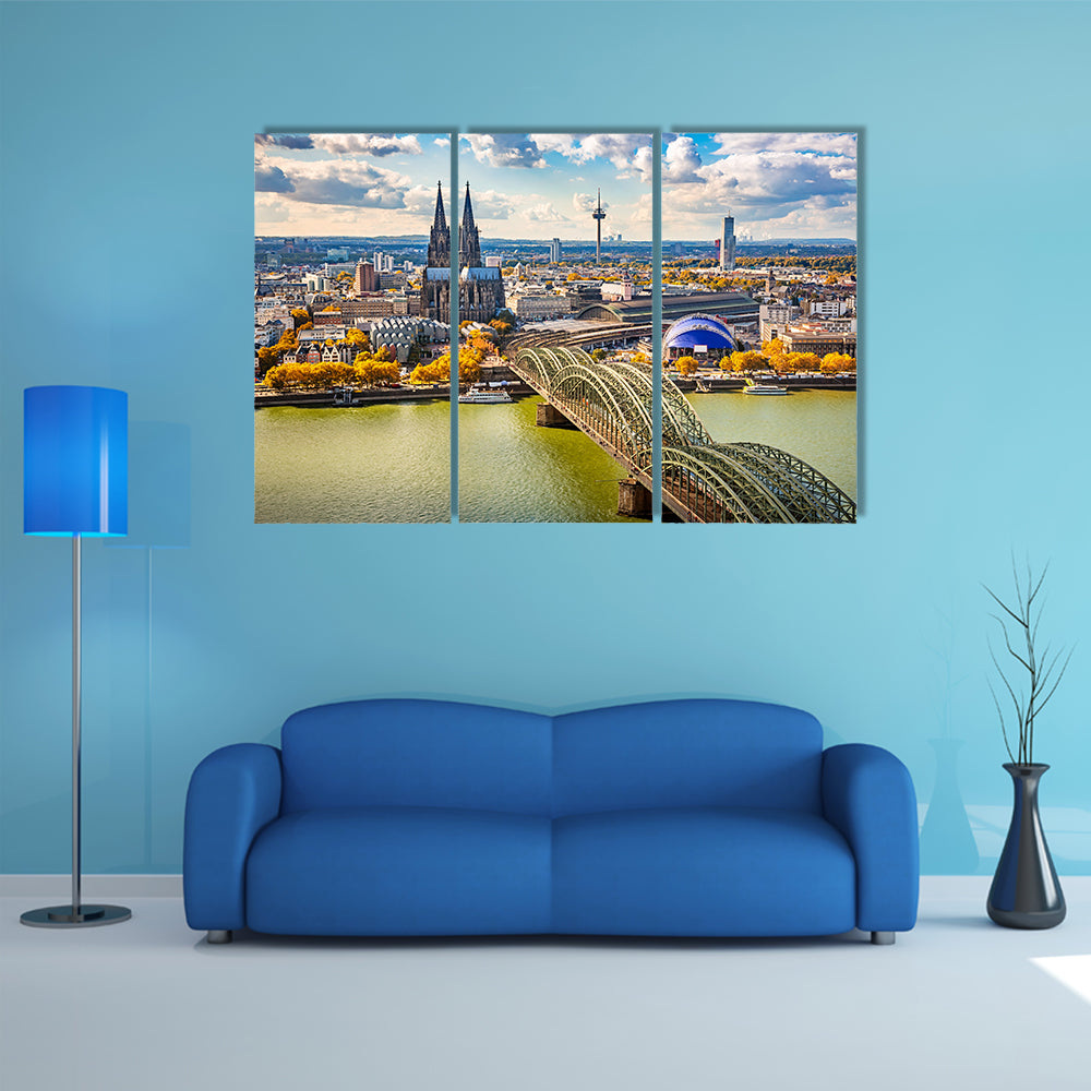 Beautiful View Of Cologne Multi Panel Canvas Wall Art