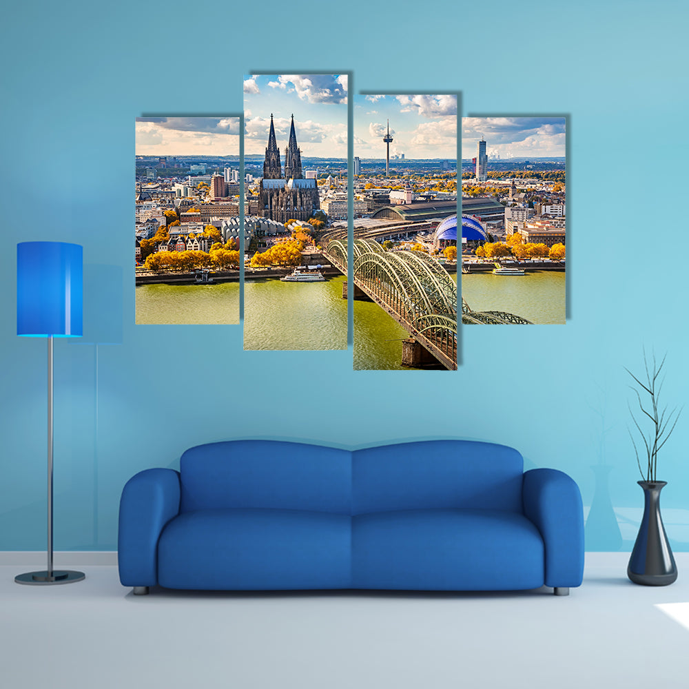 Beautiful View Of Cologne Multi Panel Canvas Wall Art
