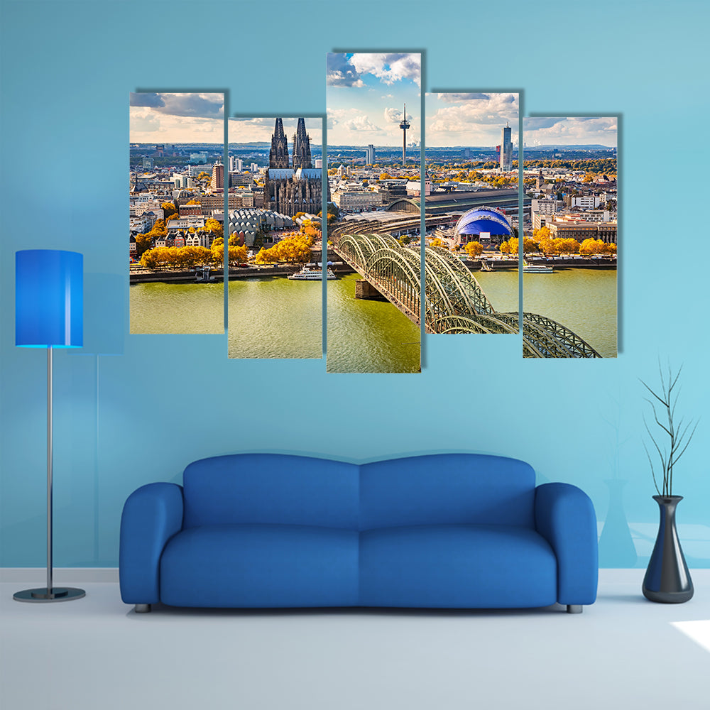 Beautiful View Of Cologne Multi Panel Canvas Wall Art