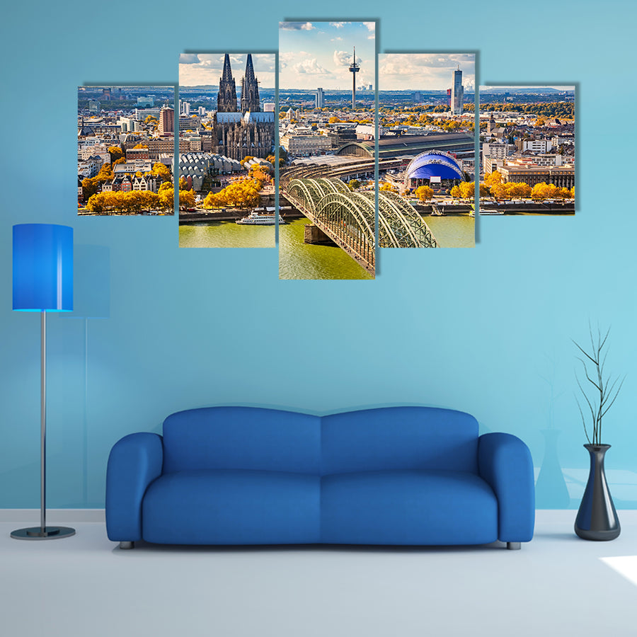 Beautiful View Of Cologne Multi Panel Canvas Wall Art