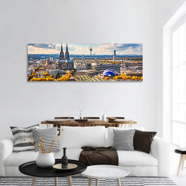 Aerial view of Cologne, Germany Panoramic Canvas Wall Art