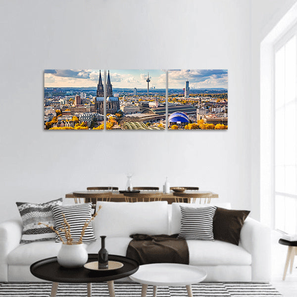 Aerial view of Cologne, Germany Panoramic Canvas Wall Art