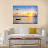 Colorful sunrise over ocean on Maldives Multi Panel Canvas Wall Art