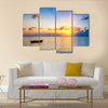 Colorful sunrise over ocean on Maldives Multi Panel Canvas Wall Art