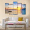 Colorful sunrise over ocean on Maldives Multi Panel Canvas Wall Art