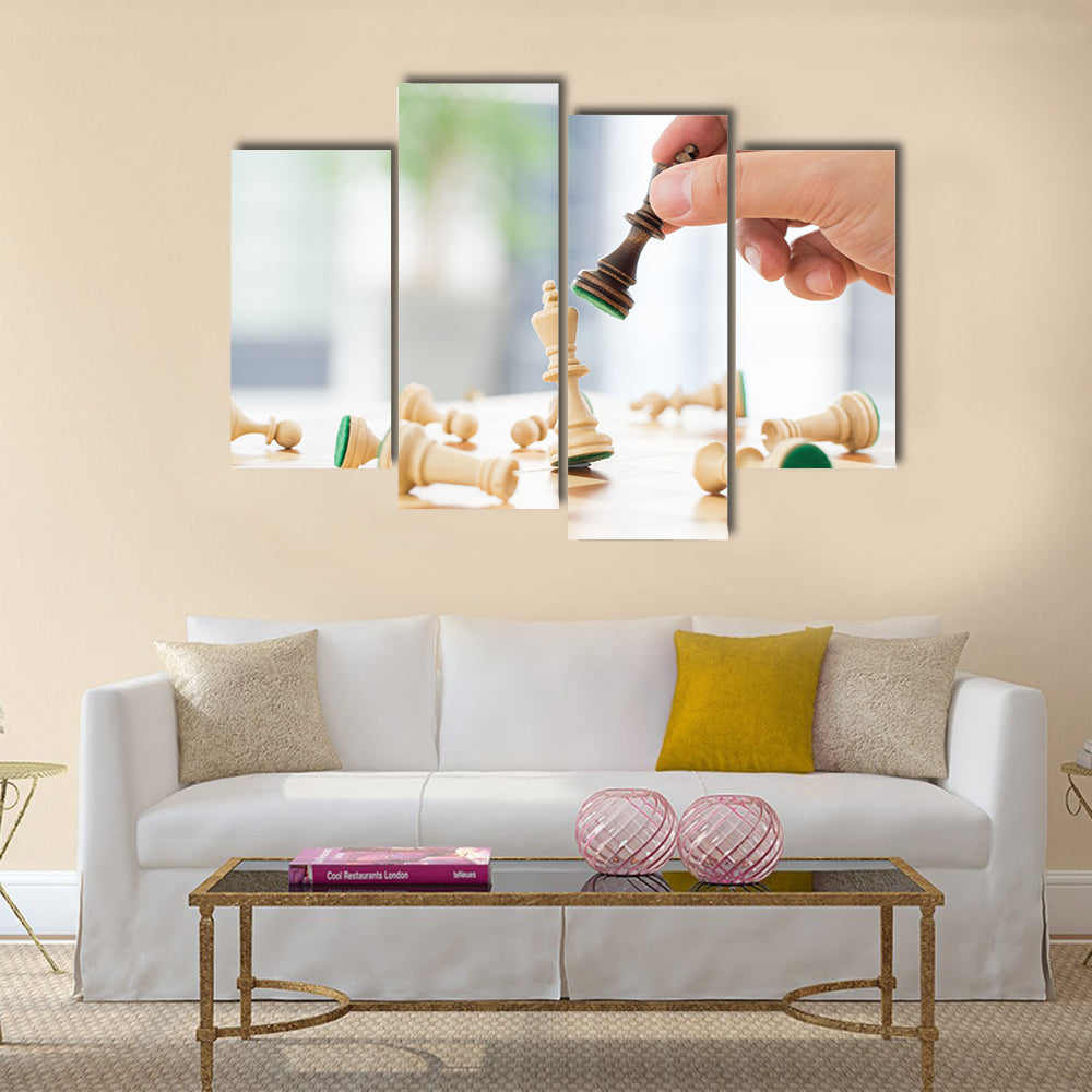 Chess business concept success strategy multi panel canvas wall art