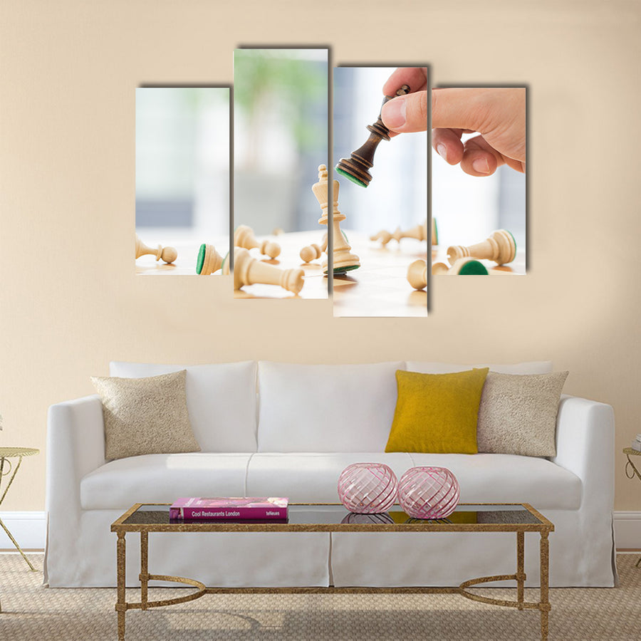 Chess business concept success strategy multi panel canvas wall art