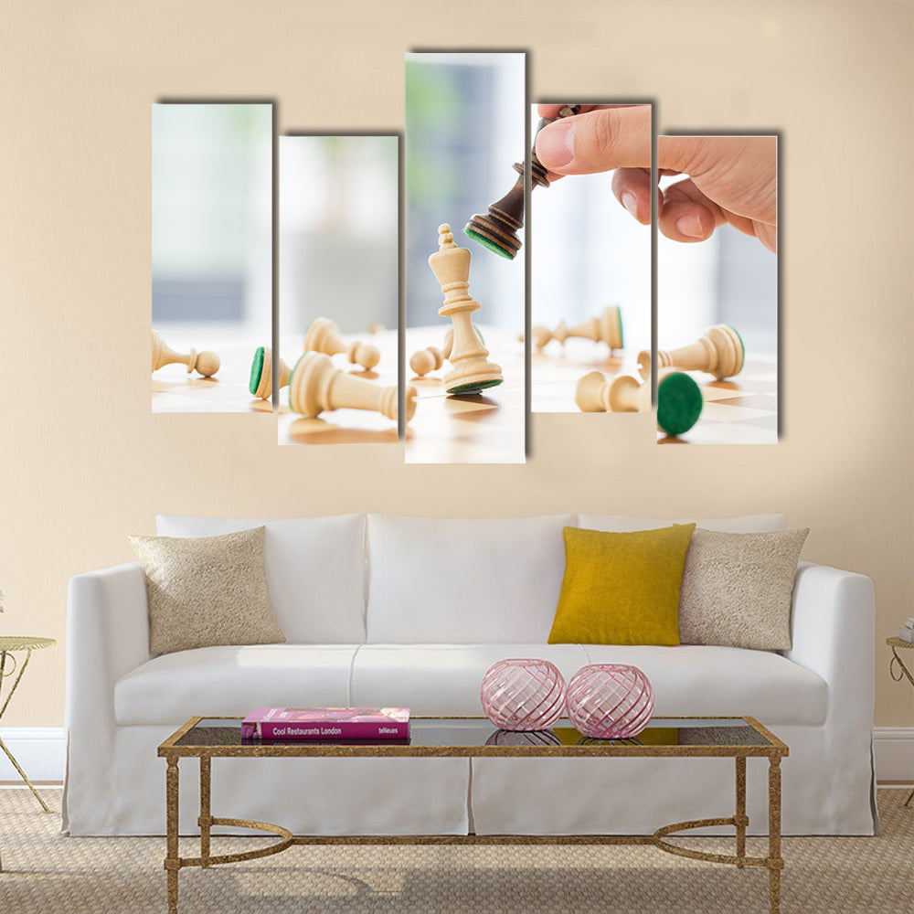 Chess business concept success strategy multi panel canvas wall art