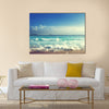 Beach in sunset time, tilt shift soft effect Multi panel canvas wall art