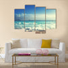 Beach in sunset time, tilt shift soft effect Multi panel canvas wall art