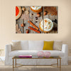 Ice honey pumpkin spice latte with whipped cream Multi Panel Canvas Wall Art