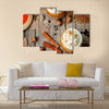 Ice honey pumpkin spice latte with whipped cream Multi Panel Canvas Wall Art