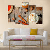 Ice honey pumpkin spice latte with whipped cream Multi Panel Canvas Wall Art