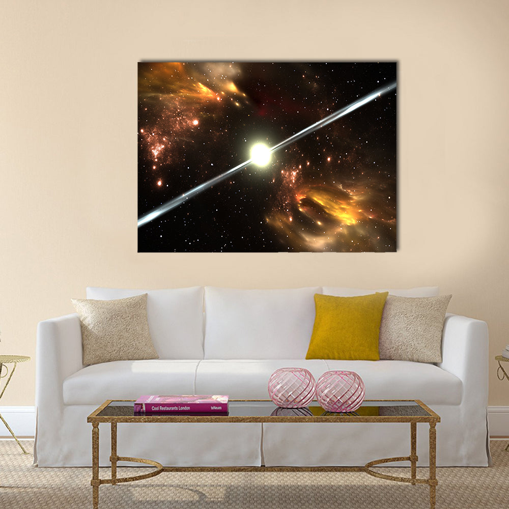 Great Pulsar highly magnetized, rotating neutron star Multi Panel Canvas Wall Art