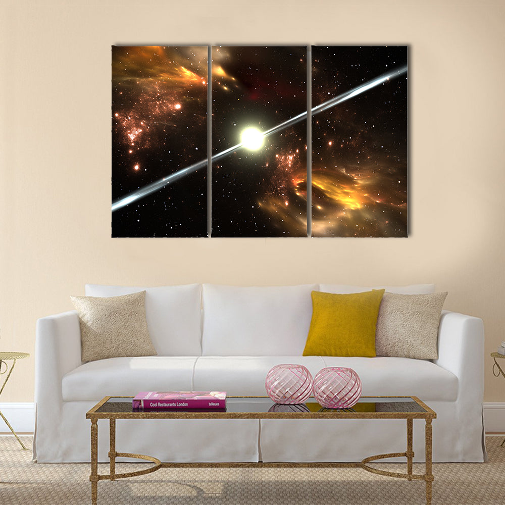 Great Pulsar highly magnetized, rotating neutron star Multi Panel Canvas Wall Art