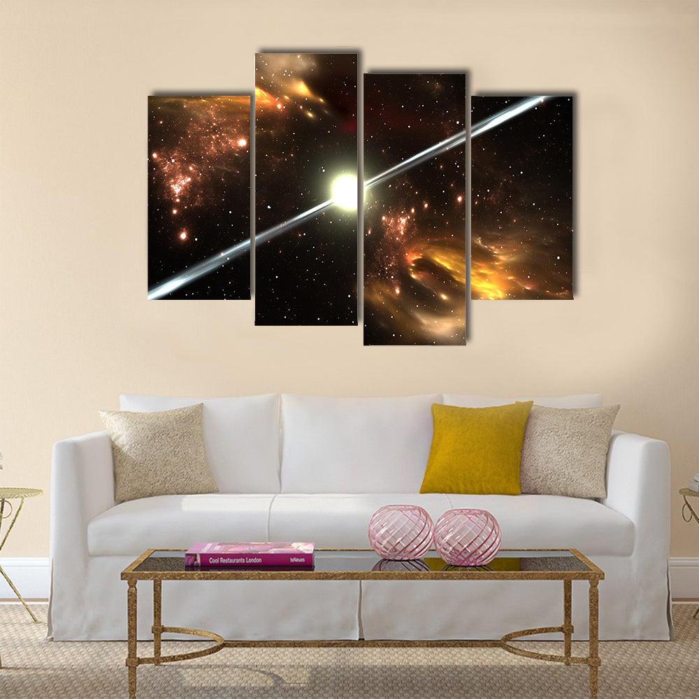 Great Pulsar highly magnetized, rotating neutron star Multi Panel Canvas Wall Art