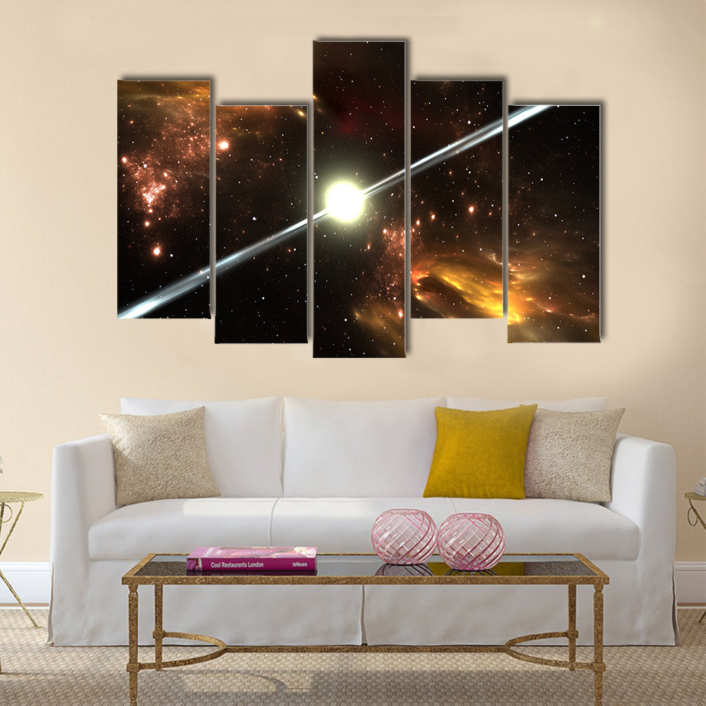 Great Pulsar highly magnetized, rotating neutron star Multi Panel Canvas Wall Art