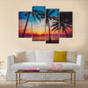 Sunset tropical beach Multi panel canvas wall art