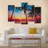 Sunset tropical beach Multi panel canvas wall art