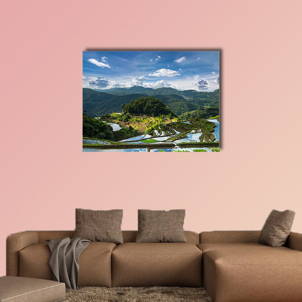 Amazing panorama view of rice terraces fields in Ifugao province multi panel canvas wall art