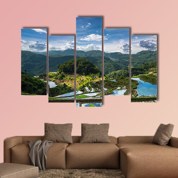 Amazing panorama view of rice terraces fields in Ifugao province multi panel canvas wall art