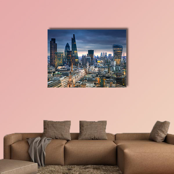 Panoramic view City of London multi panel canvas wall art