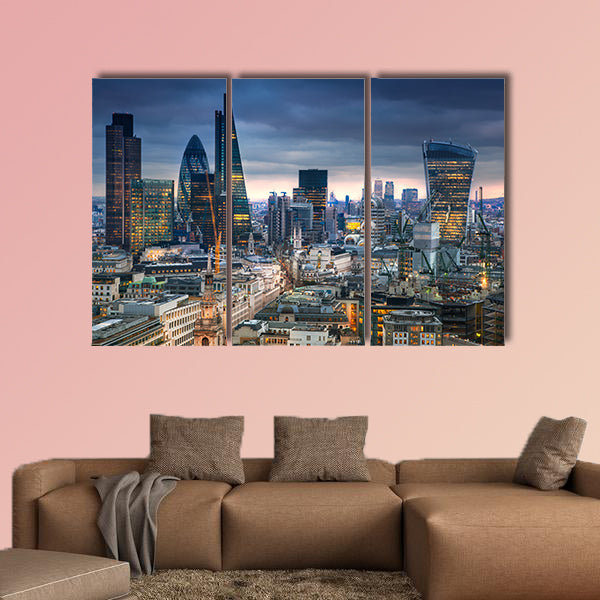 Panoramic view City of London multi panel canvas wall art