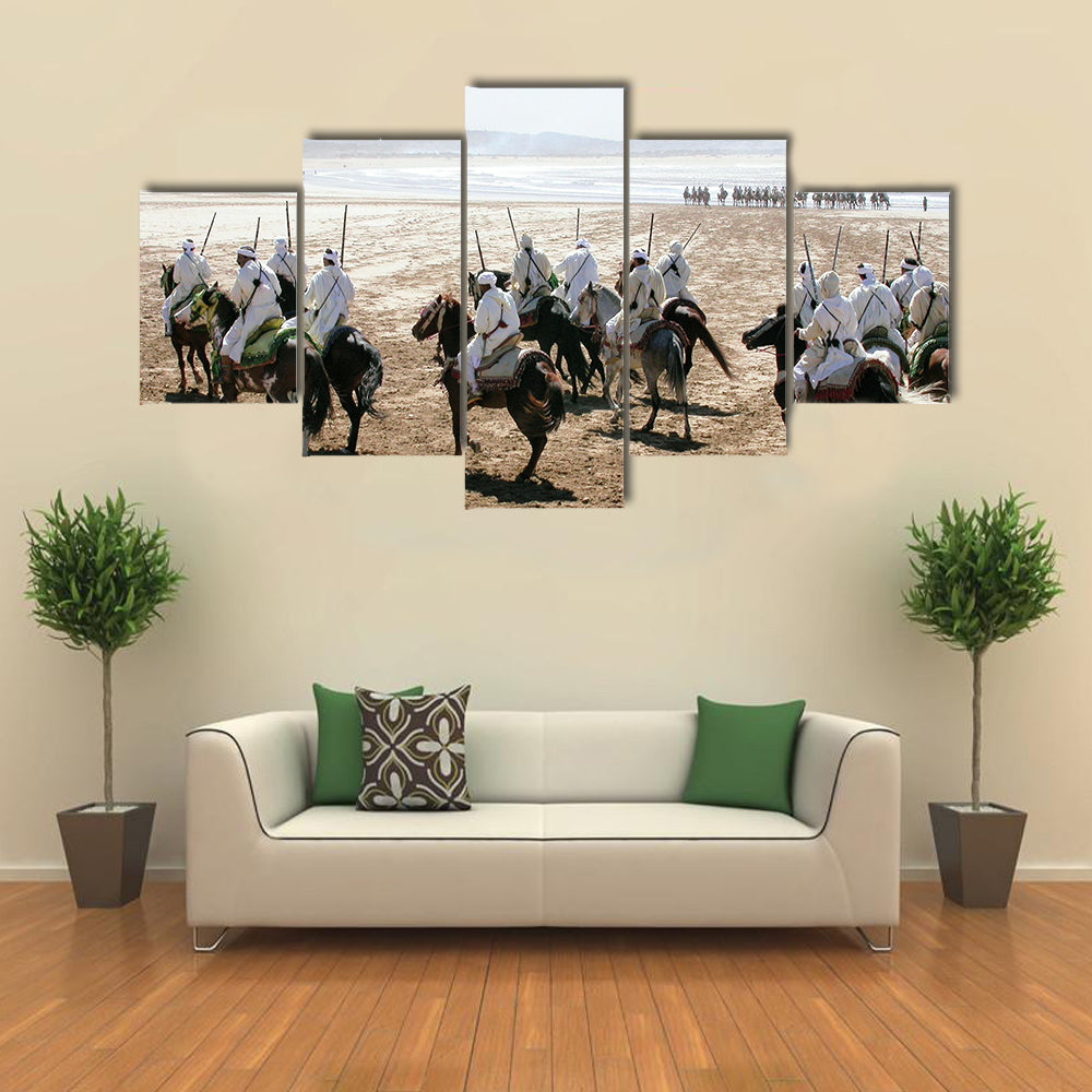 Fantasia on the beach of Essaouira Multi panel canvas wall art