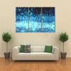 The Blue Colored Tone Of The Rain Water Just Falling On The Ground In A Rainy Season, Multi Panel Wall Art