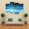 The Blue Colored Tone Of The Rain Water Just Falling On The Ground In A Rainy Season, Multi Panel Wall Art