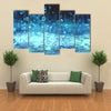 The Blue Colored Tone Of The Rain Water Just Falling On The Ground In A Rainy Season, Multi Panel Wall Art