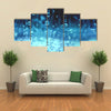 The Blue Colored Tone Of The Rain Water Just Falling On The Ground In A Rainy Season, Multi Panel Wall Art