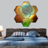 Far being shone nebula and star field against space hexagonal canvas wall art